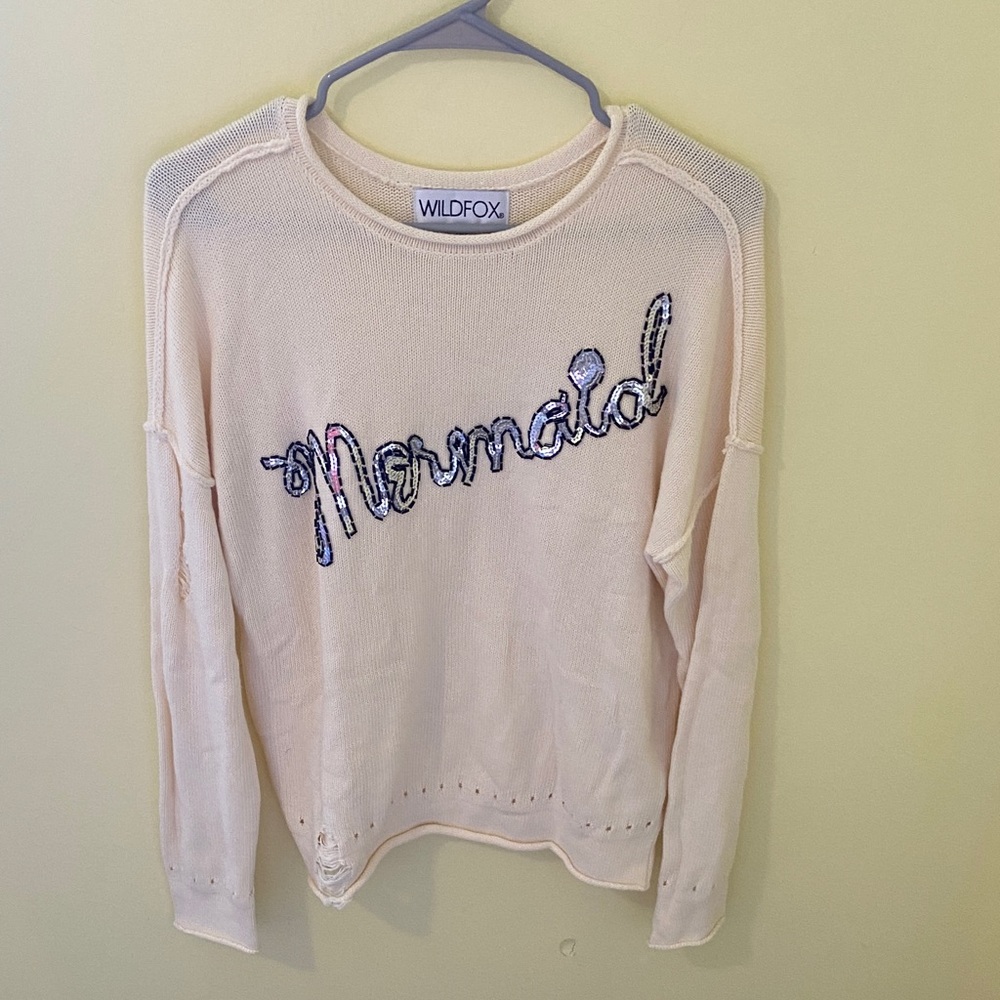 Wildfox Cream “Mermaid” Sweater
